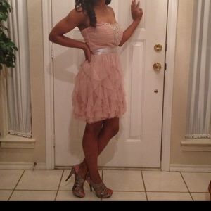 Sparkly Light Pink Homecoming Dress